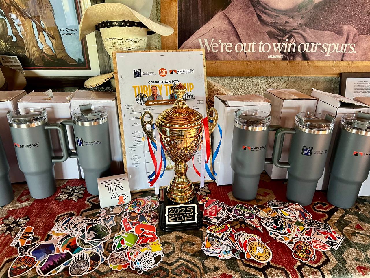 Tournament trophy at a Turkey Toe business retreat